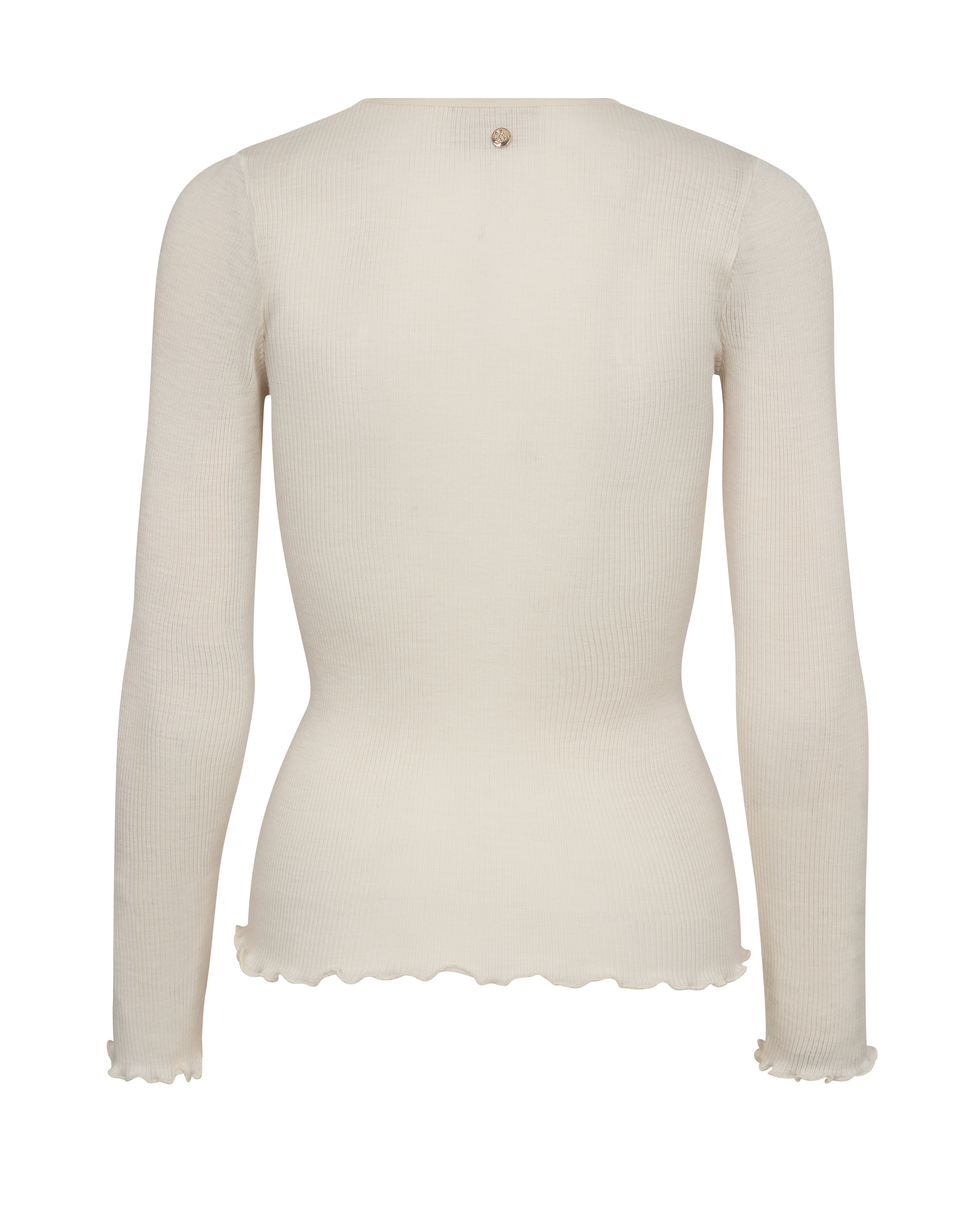 Elaine O-LS Seamless langærmet t-shirt - Ecru